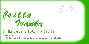 csilla ivanka business card